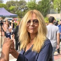 Belén Rodríguez en el tanatorio para dar el último adiós a María Teresa Campos