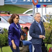 Iñaki Gabilondo y Lola Carretero en el tanatorio para dar el último adiós a María Teresa Campos