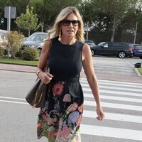 Patricia Cerezo en el tanatorio para dar el último adiós a María Teresa Campos