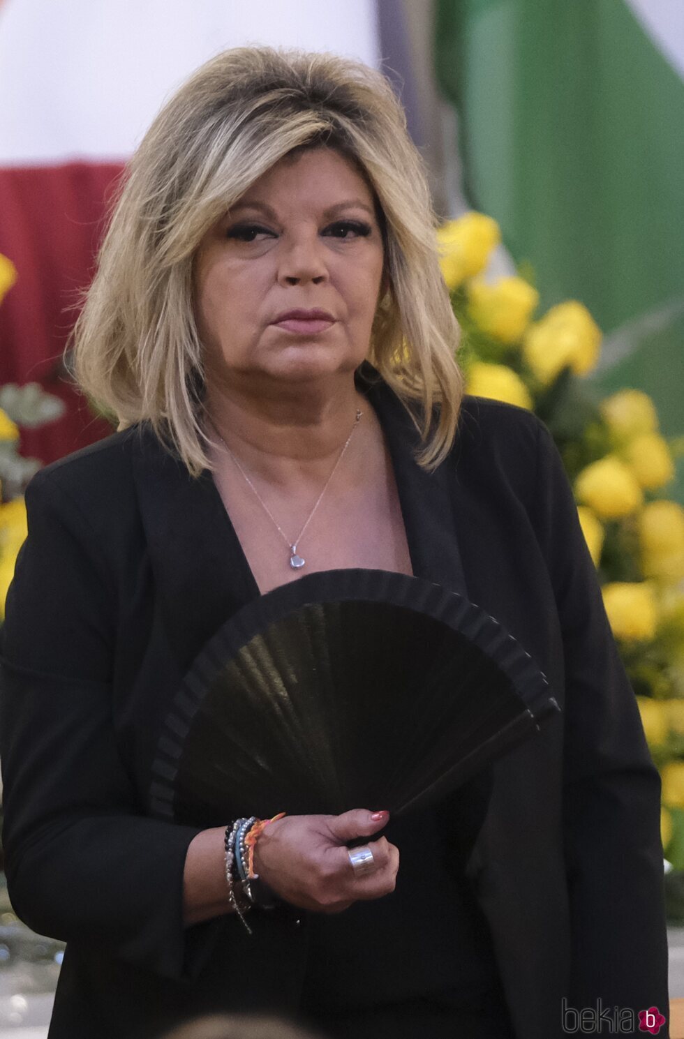 Terelu Campos en el funeral de María Teresa Campos en Málaga