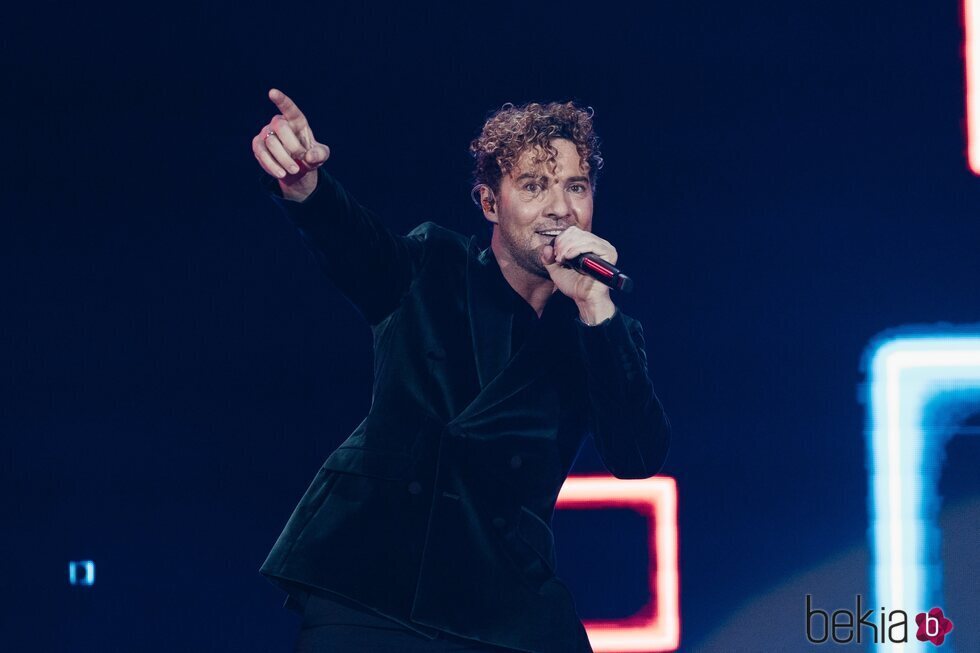 David Bisbal en el escenario durante su concierto de fin de gira en Madrid
