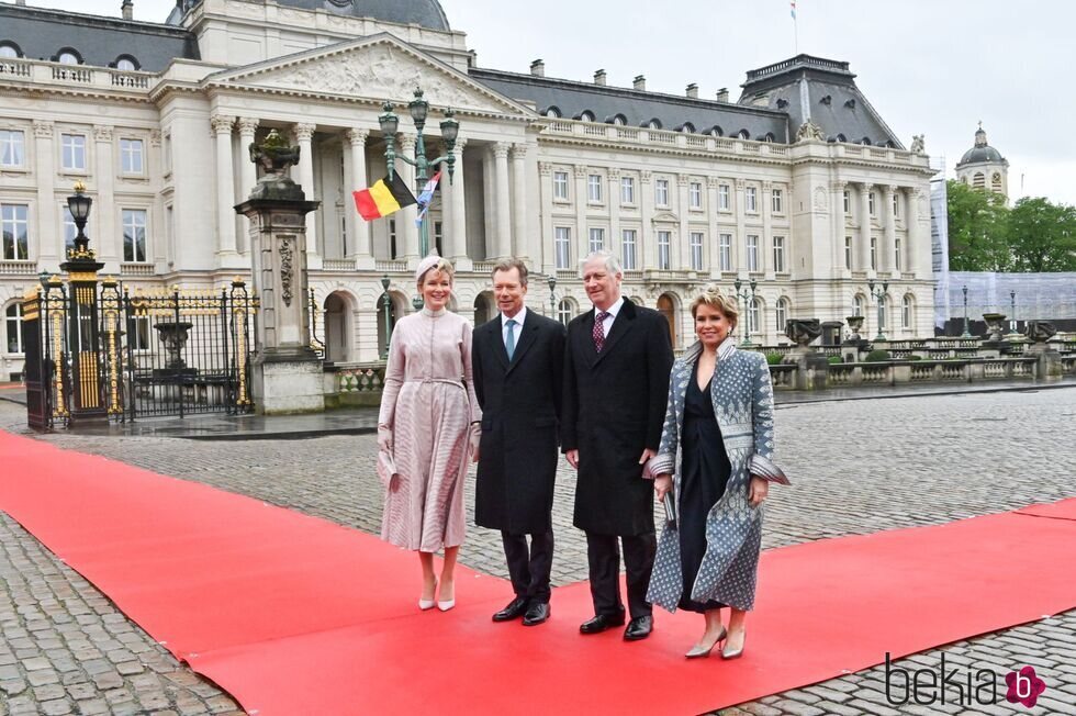 Felipe y Matilde de Bélgica y Enrique y María Teresa de Luxemburgo en Bruselas