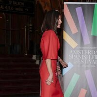 La Reina Letizia con un vestido naranja en su Visita de Estado a Países Bajos