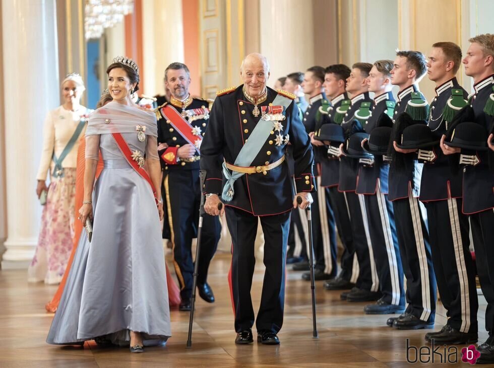 Harald de Noruega y Mary de Dinamarca en la cena de gala por la Visita de Estado de los Reyes de Dinamarca a Noruega