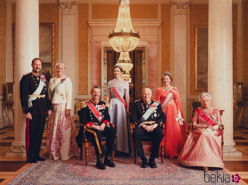 La Familia Real Noruega y Federico y Mary de Dinamarca en la cena de gala por la Visita de Estado de los Reyes de Dinamarca a Noruega