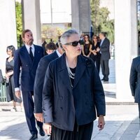 Olga de Grecia en el funeral de Miguel de Grecia