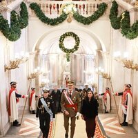 Los Reyes Felipe y Letizia y la Princesa Leonor en el Palacio Real en la Pascua Militar 2025