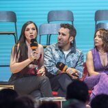 Inés Hernand, Aitor Albizua, María Patiño y Belén Esteban en la presentación de 'La familia de la tele'