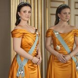 Isabella de Dinamarca junto a un espejo en una foto oficial con tiara y vestido de gala por su 18 cumpleaños