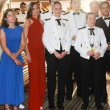 La Reina Letizia, la Princesa Leonor y demás invitados en la recepción ofrecida en el Elcano en Panamá
