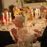 Margarita de Dinamarca en la cena por su 85 cumpleaños