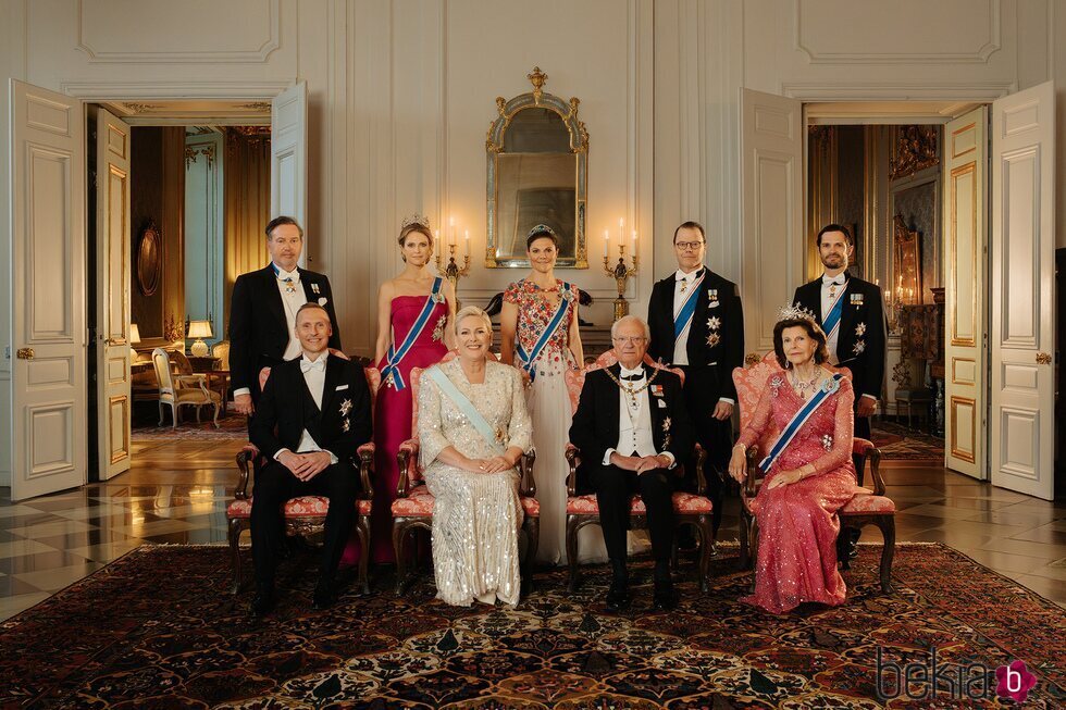 La Familia Real Sueca con la Presidenta de Islandia y su marido en la cena de gala por su Visita de Estado a Suecia