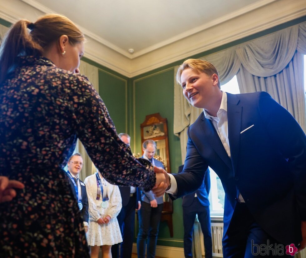 Sverre Magnus de Noruega en su primer acto oficial en solitario