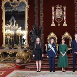 Los Reyes Felipe y Letizia, la Princesa Leonor y la Infanta Sofía en la recepción en el Palacio Real por el Día de la Hispanidad 2025