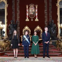 Los Reyes Felipe y Letizia, la Princesa Leonor y la Infanta Sofía en la recepción en el Palacio Real por el Día de la Hispanidad 2025