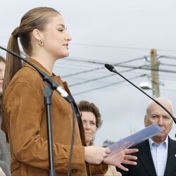 La Princesa Leonor dando su discurso en el Pueblo Ejemplar 2025