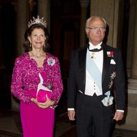 Los Reyes de Suecia en una cena de gala en Estocolmo