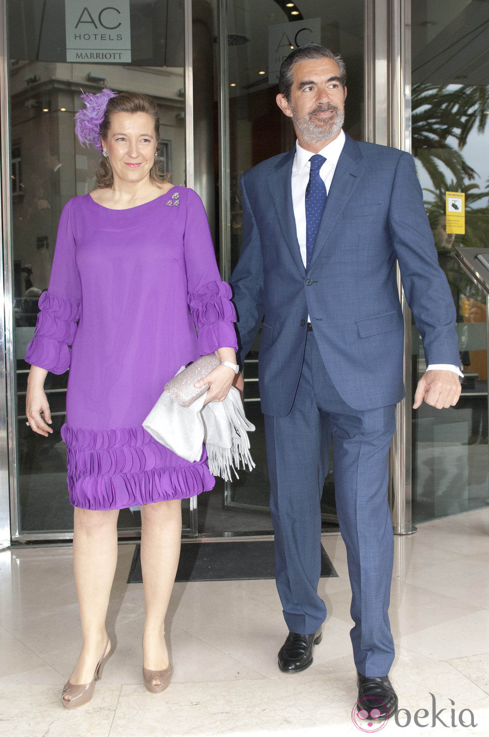 Cristina de Borbón-Dos Sicilias y Pedro López Quesada en la boda de Álvaro Fuster