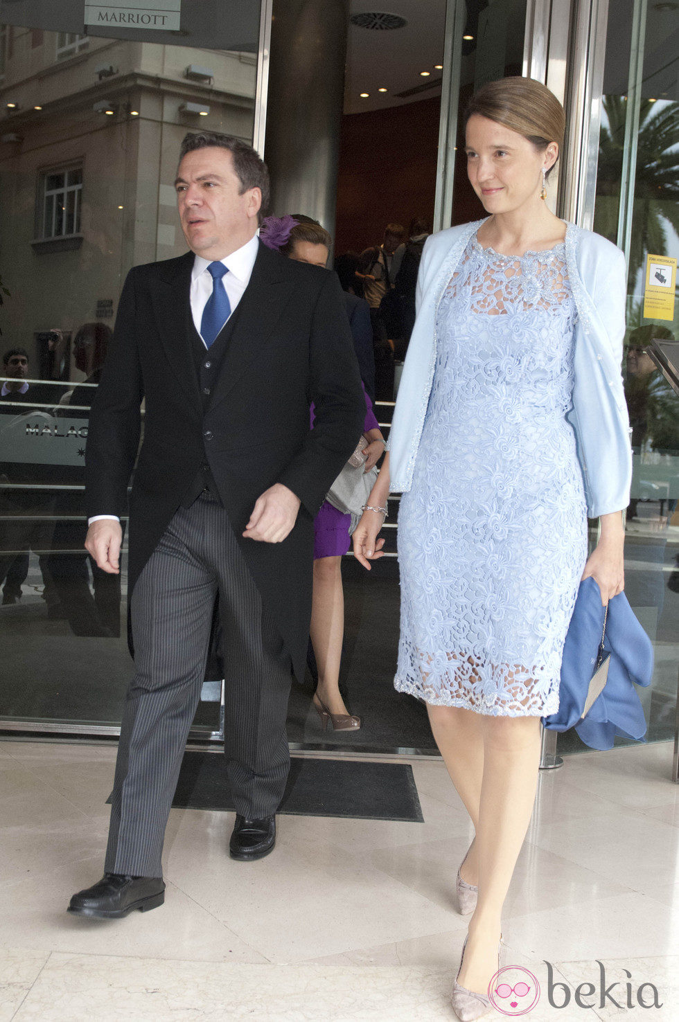 Victoria de Borbón-Dos Sicilias y Markos Nomikos en la boda de Álvaro Fuster y Beatriz Mira