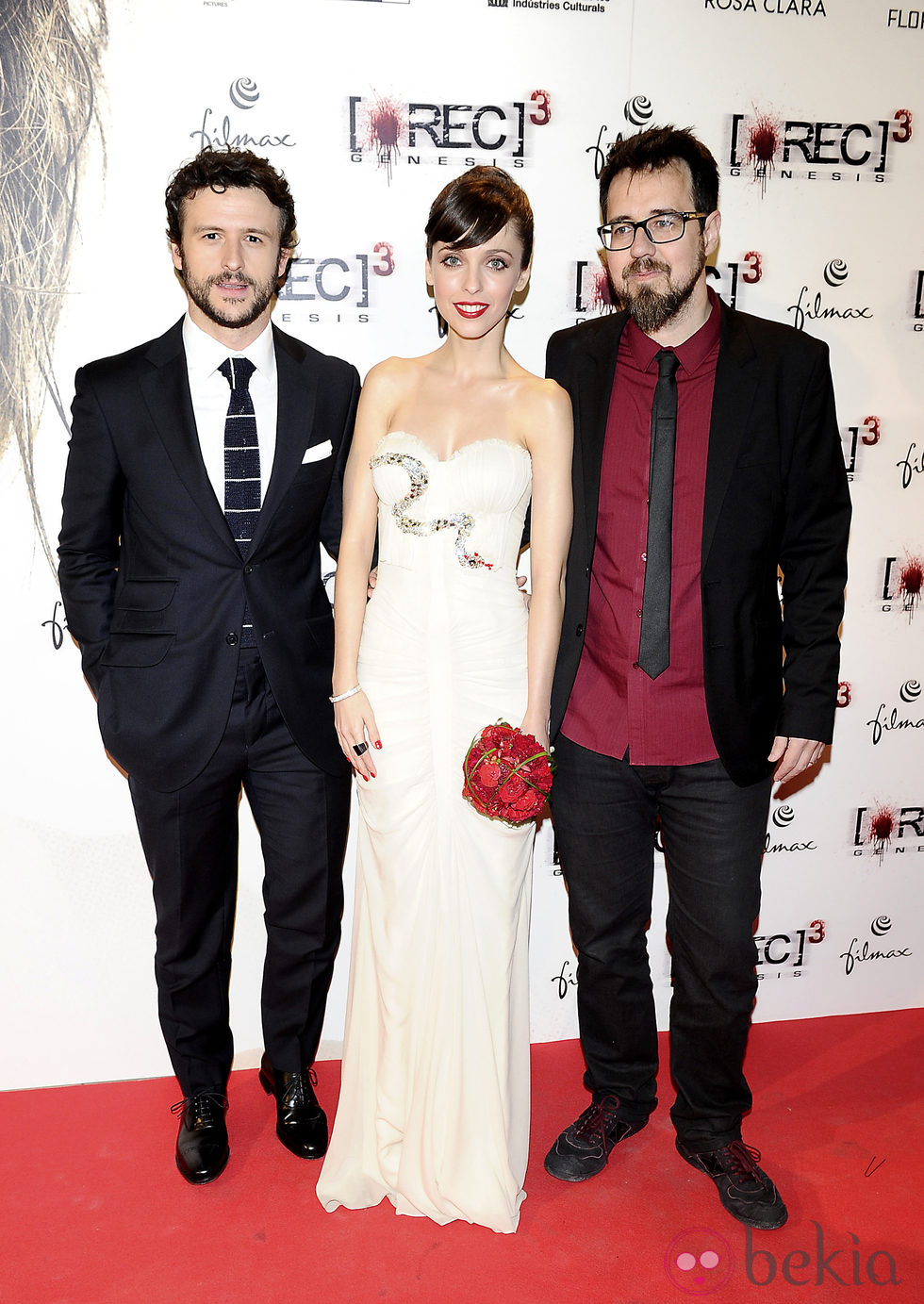 Diego Martín, Leticia Dolera y Paco Plaza en el estreno de 'REC 3: Génesis'