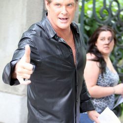 David Hasselhoff a su llegada al rodaje de 'Fuga de cerebros 2'