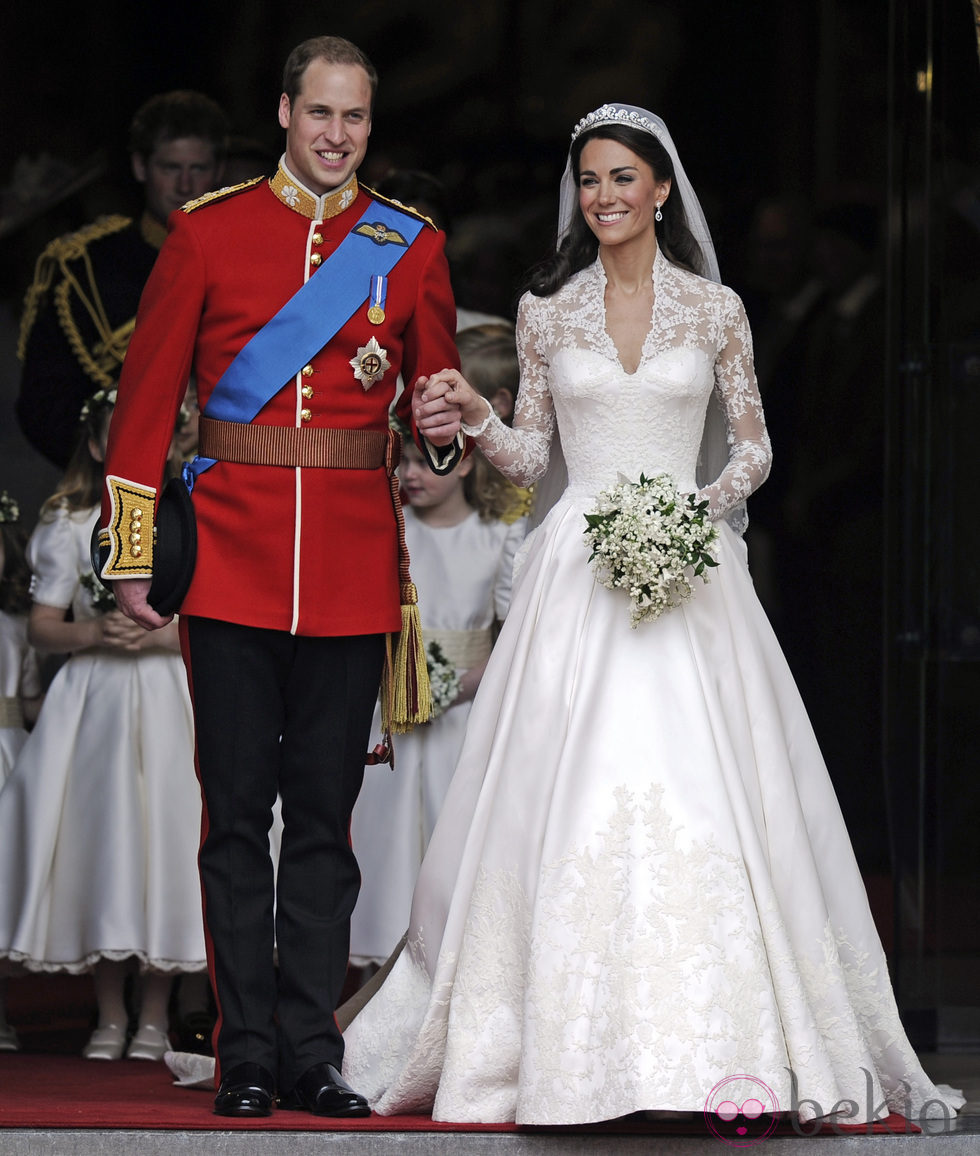 Los Duques de Cambridge salen de Westminter tras casarse