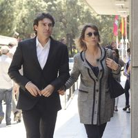 Aitor Karanka en la capilla ardiente de María Ángeles Sandoval, Pitina
