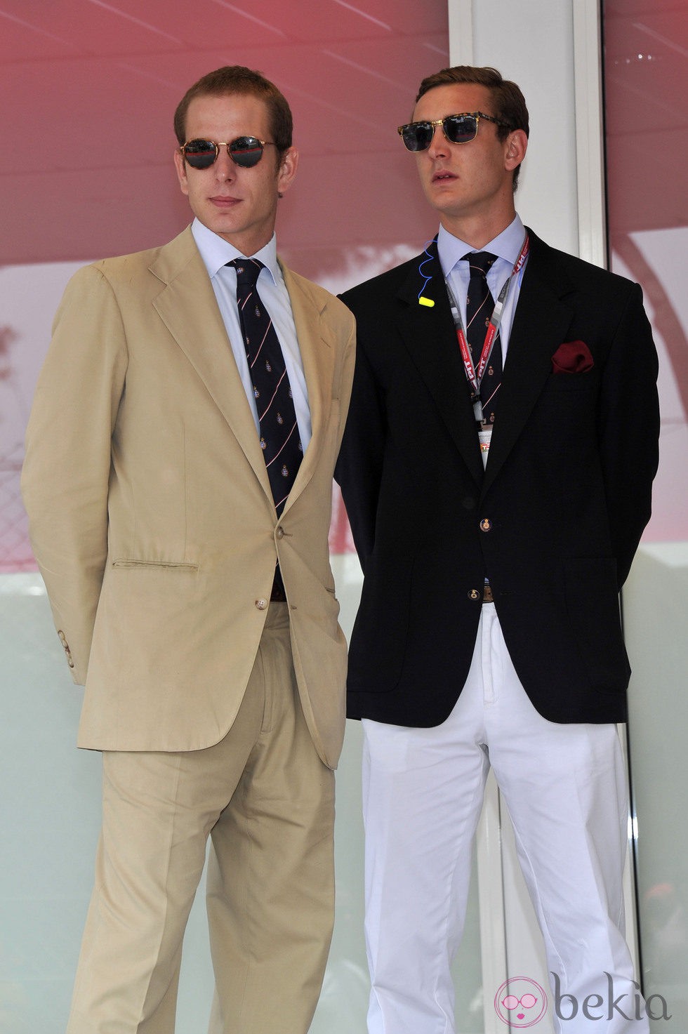 Andrea y Pierre Casiraghi en el Gran Premio de F1 de Mónaco