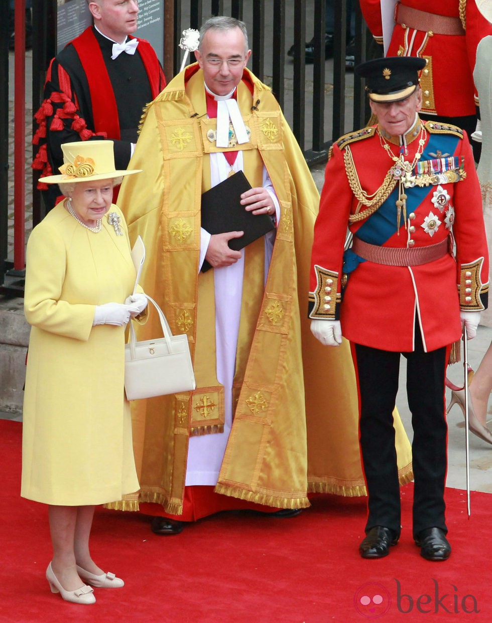 La Reina Isabel y el Príncipe Felipe de Inglaterra en la boda de los Duques de Cambridge