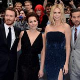 Michael Fassbender, Noomi Rapace, Charlize Theron y Logan Marshall-Green en el estreno de 'Prometheus' en Londres