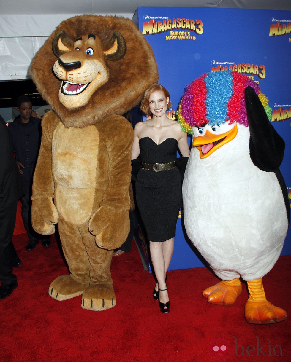 Jessica Chastain en el estreno de 'Madagascar 3' en Nueva York