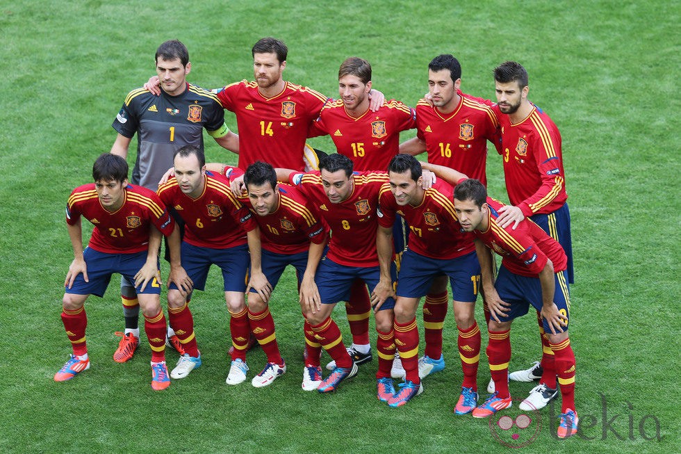 Alineación de la selección española en el partido contra Italia de la Eurocopa 2012