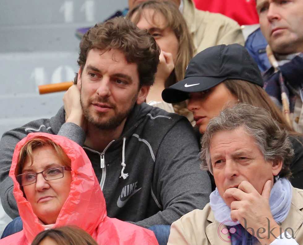 Pau Gasol y Silvia López en la final de Roland Garros 2012