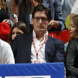Luis Medina en el partido de baloncesto Real Madrid-Barcelona