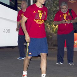 Fernando Llorente en la cena de celebración de la Eurocopa 2012