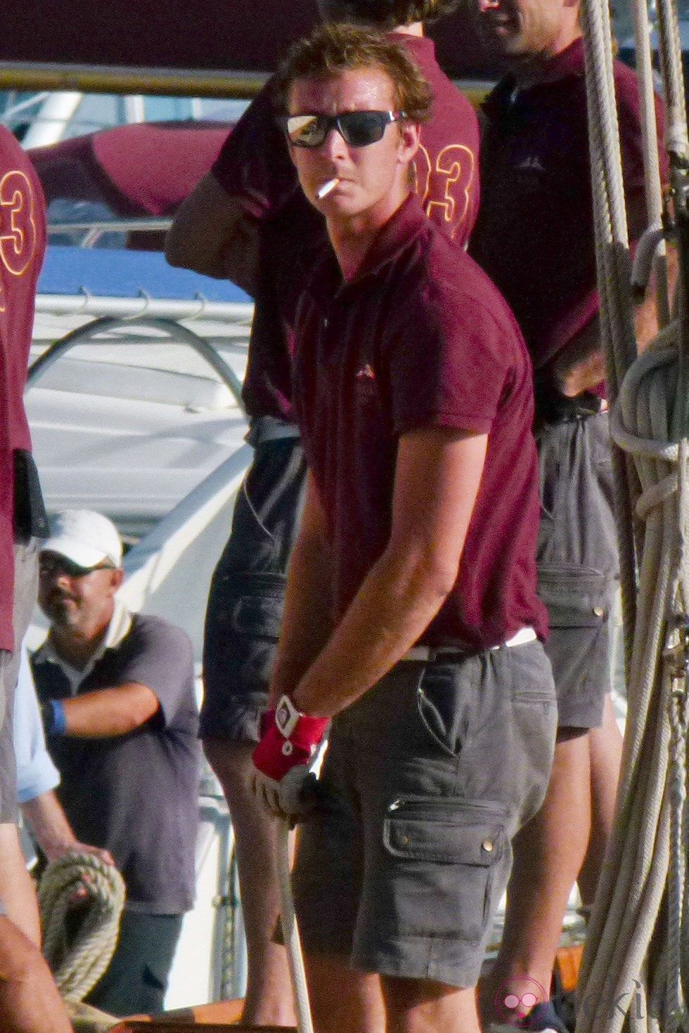 Pierre Casiraghi fumando en Puerto Sherry