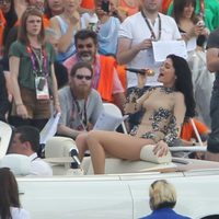 Jessie J durante el ensayo de la ceremonia de clausura de los Juegos Olímpicos de Londres 2012
