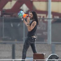 Russell Brand durante el ensayo de la ceremonia de clausura de los Juegos Olímpicos de Londres 2012