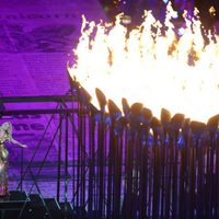 Kate Moss en la ceremonia de clausura de los Juegos Olímpicos