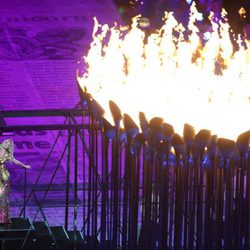 Kate Moss en la ceremonia de clausura de los Juegos Olímpicos