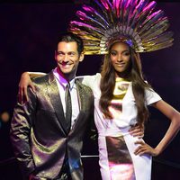 David Gandy y Jourdan Dunn durante la clausura de los Juegos Olímpicos