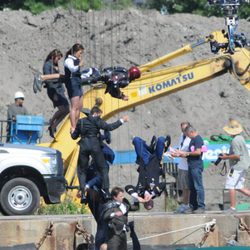 Rodaje de una escena de acción para 'Iron Man 3'