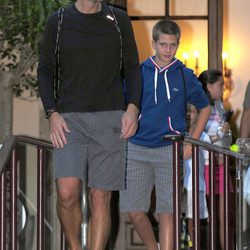 El Duque de Palma y Juan Urdangarín en el Real Club de Tenis Barcelona