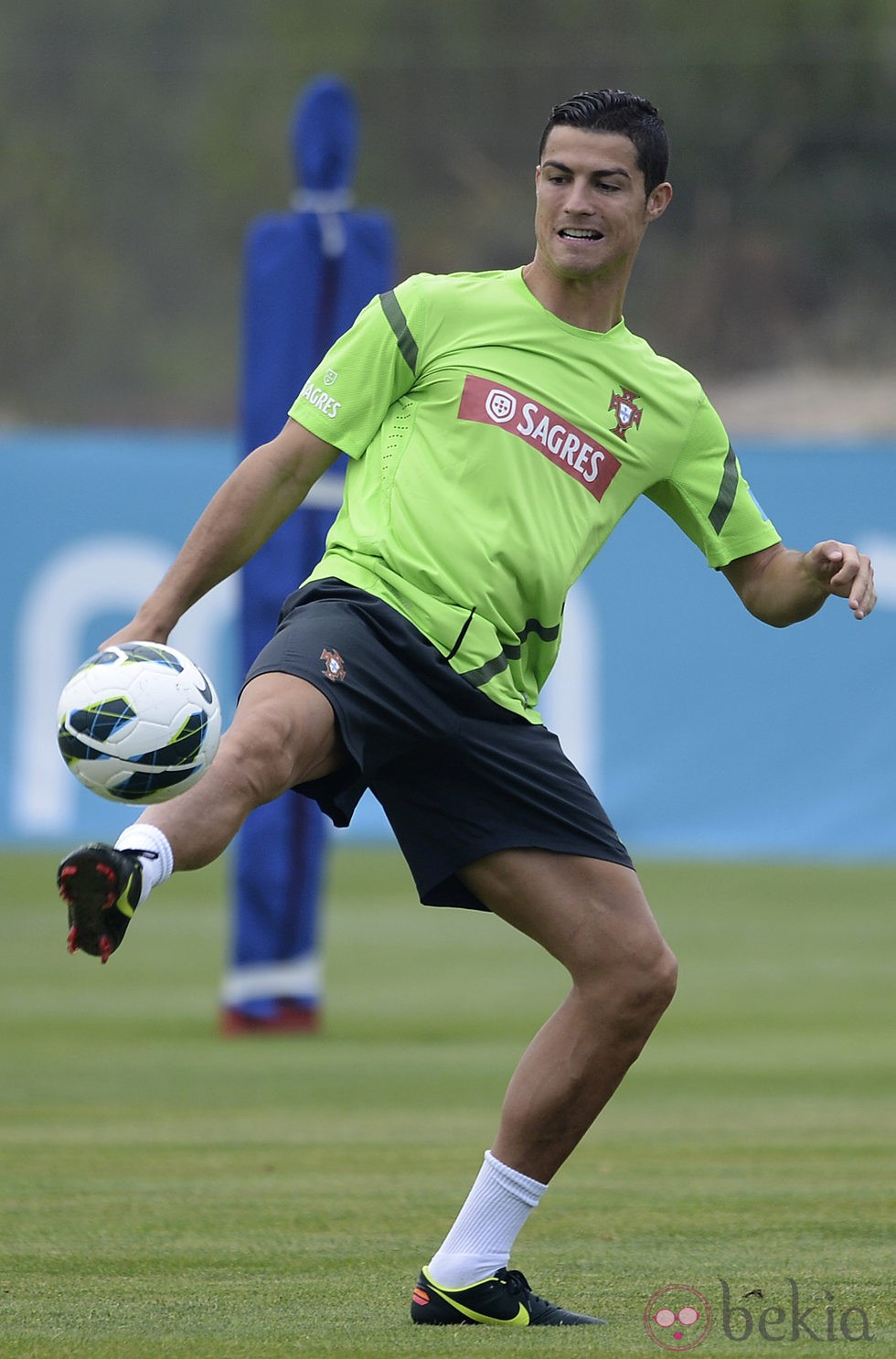 Cristiano Ronaldo durante un entrenamiento con la Selección de Portugal