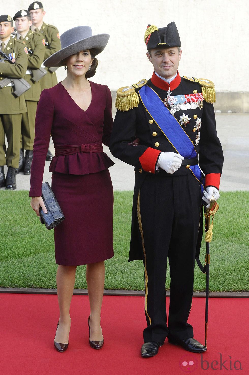 Federico y Mary de Dinamarca en la boda de Guillermo y Stéphanie de Luxemburgo