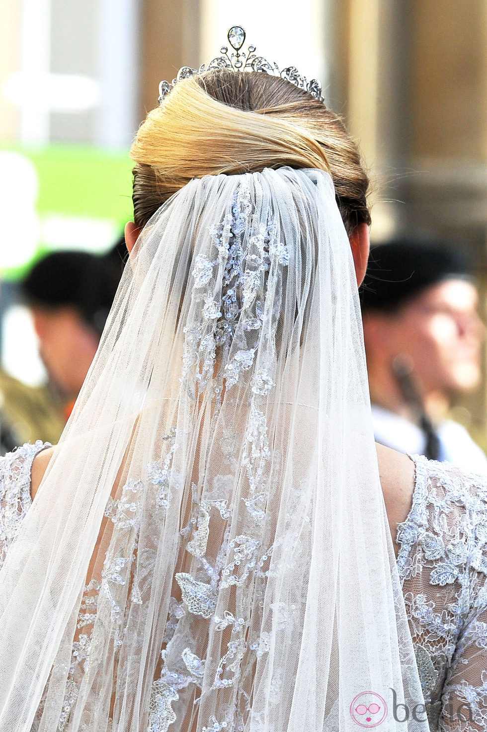 Velo del vestido de novia de Stéphanie de Lannoy en su boda con Guillermo de Luxemburgo