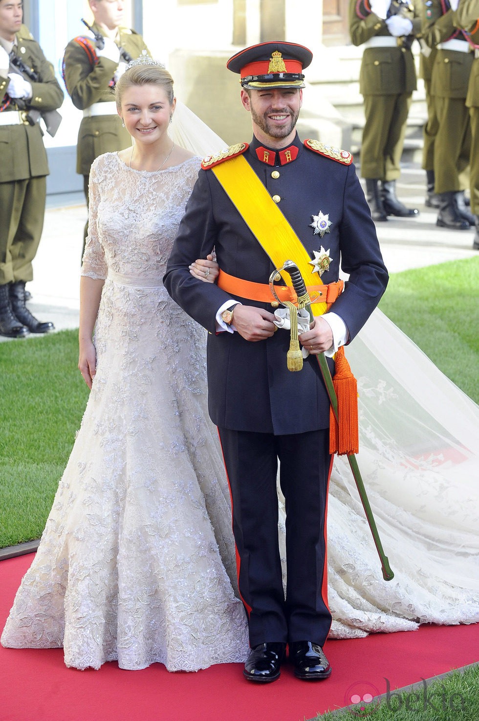 Los Príncipes Guillermo y Stéphanie de Luxemburgo el día de su boda