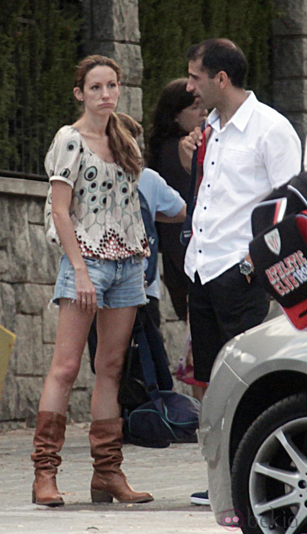 Telma Ortiz hablando con Marc Gené en Barcelona