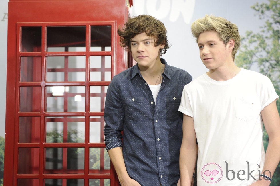 Harry Styles y Niall Horan en la presentación del disco 'Take me home' en Madrid
