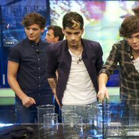 Louis Tomlinson, Zayn Malik y Harry Styles en el 'El Hormiguero'
